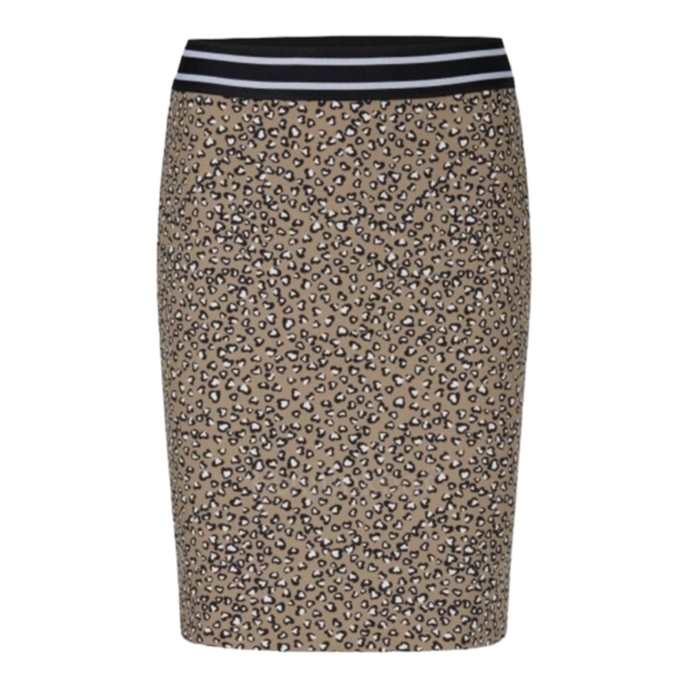 Marc Cain Sport Leopard Print Lined Skirt PS7130 J34 NWT US Size 6